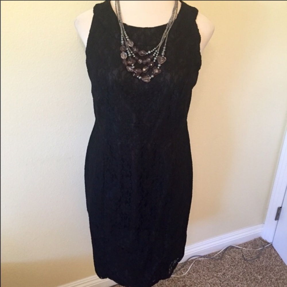 Black Lace Midi Dress